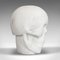 Vintage English White Marble Skull Paperweight, 1980s 4