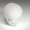 Vintage English White Marble Skull Paperweight, 1980s 6