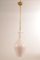 Italian Satin Pink Opaline Glass Ceiling Lamp, 1950s, Image 1