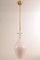 Italian Satin Pink Opaline Glass Ceiling Lamp, 1950s 4