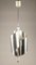Italian Chromed and Embossed Steel and Ceiling Lamp, 1970s 4