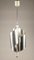 Italian Chromed and Embossed Steel and Ceiling Lamp, 1970s, Image 4