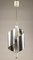 Italian Chromed and Embossed Steel and Ceiling Lamp, 1970s 2