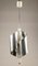 Italian Chromed and Embossed Steel and Ceiling Lamp, 1970s 3