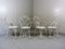 Weißes Mid-Century Gartentisch & Stühle Set aus Eisen, 1950er, 5er Set 25