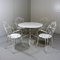 Weißes Mid-Century Gartentisch & Stühle Set aus Eisen, 1950er, 5er Set 9