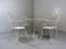 Weißes Mid-Century Gartentisch & Stühle Set aus Eisen, 1950er, 5er Set 8