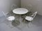 Mid-Century White Iron Garden Table and Chairs Set, 1950s, Set of 5 1