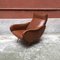 Italian Brown Leather Lounge Chair, 1960s, Immagine 1