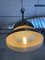 Space Age Golden Satin-Finish Metal & Opaline Glass Ceiling Lamp, 1968 2