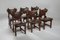 Brutalist Oak & Leather Dining Chairs, 1970s, Set of 6, Image 2