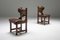 Brutalist Oak & Leather Dining Chairs, 1970s, Set of 6 1