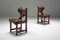 Brutalist Oak & Leather Dining Chairs, 1970s, Set of 6, Image 1