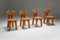 Spanish Brutalist Oak Dining Chairs, 1970s, Set of 4 2