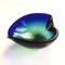 Mid-Century Italian Green and Blue Sommerso Murano Glass Bowl, 1960s 2