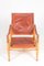 Mid-Century Danish Patinated Leather Lounge Chair and Ottoman by Kaare Klint for Rud. Rasmussen, 1960s, Set of 2, Image 2