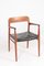 Sofá Mid-Century de teca y cuero patinado de Niels Otto Møller para JL Møllers, años 60, Imagen 1
