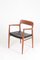 Sofá Mid-Century de teca y cuero patinado de Niels Otto Møller para JL Møllers, años 60, Imagen 5
