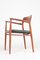 Sofá Mid-Century de teca y cuero patinado de Niels Otto Møller para JL Møllers, años 60, Imagen 7