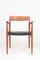 Sofá Mid-Century de teca y cuero patinado de Niels Otto Møller para JL Møllers, años 60, Imagen 2