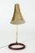 Lámpara de mesa danesa Mid-Century de cuero y latón, años 50, Imagen 3