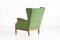 Mahogany & Fabric Wingback Armchair by Frits Henningsen, 1930s 10