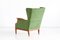 Mahogany & Fabric Wingback Armchair by Frits Henningsen, 1930s, Image 10