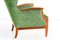 Mahogany & Fabric Wingback Armchair by Frits Henningsen, 1930s 6