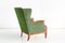 Mahogany & Fabric Wingback Armchair by Frits Henningsen, 1930s 8