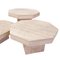 Octagonal Travertine Nesting Tables, 1980s, Set of 3 5