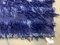 Alfombra turca vintage de lana azul gastada, años 40, Imagen 6