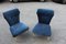 Italian Velvet Lounge Chairs, 1950s, Set of 2 1
