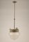 Italian Art Deco Brass & Frosted Glass Ceiling Lamp, 1920s, Image 2