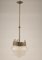 Italian Art Deco Brass & Frosted Glass Ceiling Lamp, 1920s, Image 5