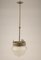 Italian Art Deco Brass & Frosted Glass Ceiling Lamp, 1920s, Image 3