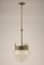 Italian Art Deco Brass & Frosted Glass Ceiling Lamp, 1920s 6