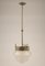 Italian Art Deco Brass & Frosted Glass Ceiling Lamp, 1920s, Image 6