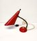 Lampada da tavolo Mid-Century rossa, Italia, anni '50, Immagine 3