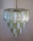 Large Vintage Italian Chrome and Opaline, Amber, and Clear Murano Glass Chandelier, 1980s 10