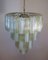 Large Vintage Italian Chrome and Opaline, Amber, and Clear Murano Glass Chandelier, 1980s, Image 10