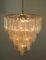 Large Vintage Italian Chrome and Opaline, Amber, and Clear Murano Glass Chandelier, 1980s 7