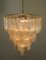 Large Vintage Italian Chrome and Opaline, Amber, and Clear Murano Glass Chandelier, 1980s, Image 7