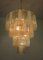 Large Vintage Italian Chrome and Opaline, Amber, and Clear Murano Glass Chandelier, 1980s 3
