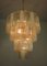 Large Vintage Italian Chrome and Opaline, Amber, and Clear Murano Glass Chandelier, 1980s, Image 3