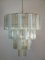 Large Vintage Italian Chrome and Opaline, Amber, and Clear Murano Glass Chandelier, 1980s, Image 4