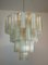 Large Vintage Italian Chrome and Opaline, Amber, and Clear Murano Glass Chandelier, 1980s 1