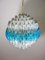 Blue & Transparent Murano Glass Spherical Chandelier, 1981 1