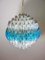 Blue & Transparent Murano Glass Spherical Chandelier, 1981, Image 1