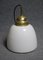 Mid-Century Opaline Glass & Brass Pendant Lamp, Image 7