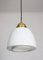 Mid-Century Opaline Glass & Brass Pendant Lamp, Image 3